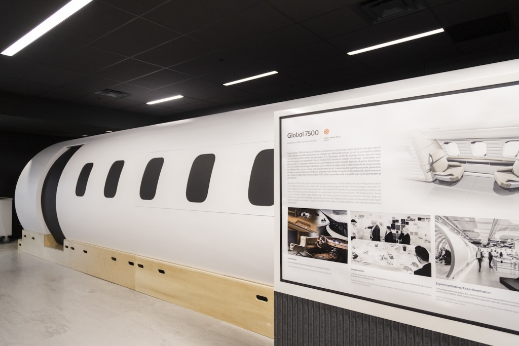 Full-scale cabin prototype at Bombardier Innovation hub