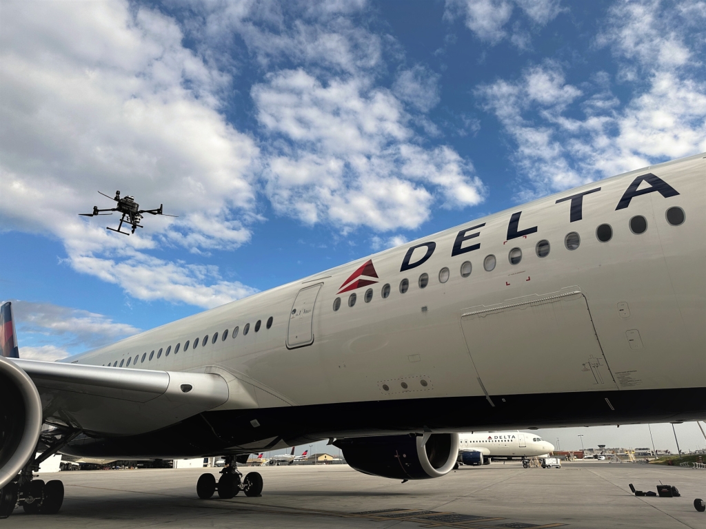 Aircraft Maintenance drone used by Delta Airlines after FAA approval for fleet inspection