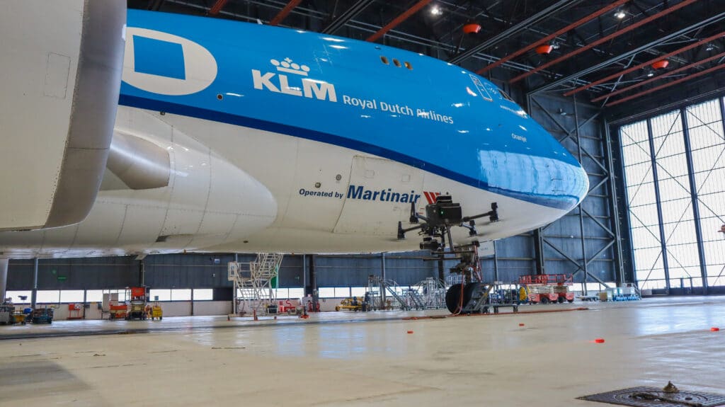 Aircraft Maintenance drone by Mainblades and KLM conducting first commercial jetliner inspection in 2015