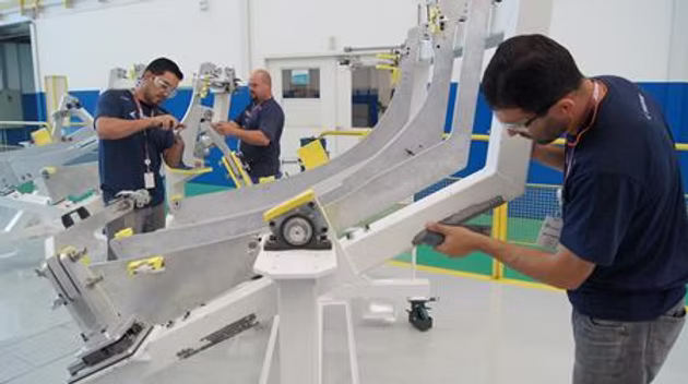 Akaer forward fuselage tooling development and automated assembly line manufacturing for D328eco regional turboprop aircraft.